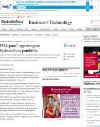 FDA panel opposes pure hydrocodone painkiller: Seattle Times